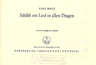 Karl Marx: Schläft ein Lied in allen Dingen (1954)