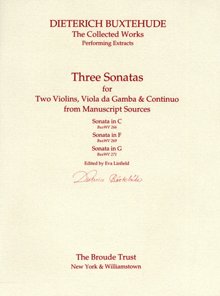 Dieterich Buxtehude - 3 Sonatas For 2 Violins Viola Da Gamba