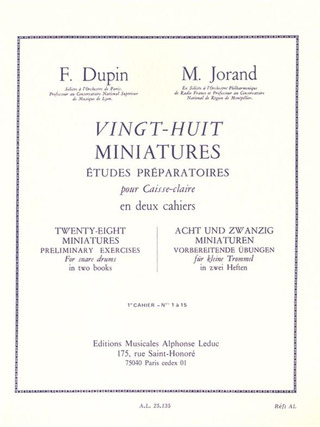 François Dupin: 28 Miniatures Études Préparatoires for Snare Drum
