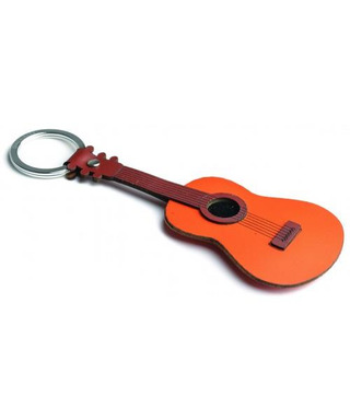 Schlüsselanhänger aus Leder – akustische Gitarre