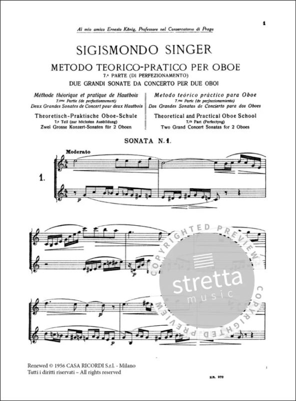 Sigismondo Singer - Theoretisch-praktische Oboe Schule (1)