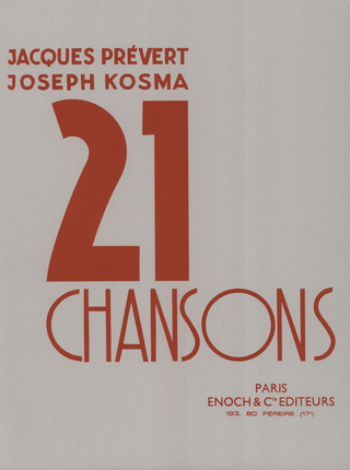 Joseph Kosma - 21 Chansons Receuil vol. 1