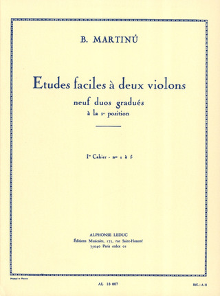 Bohuslav Martinů - Études faciles à deux violons 1