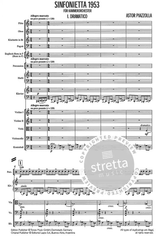 Astor Piazzolla: Sinfonietta 1953 Fuer Kammerorchester (1)