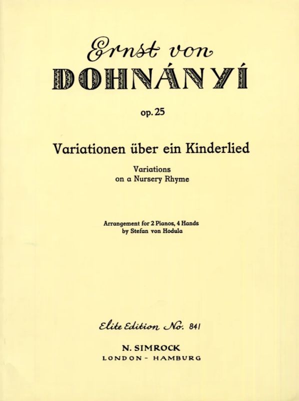 Ernst von Dohnányi - Variationen über ein Kinderlied op. 25