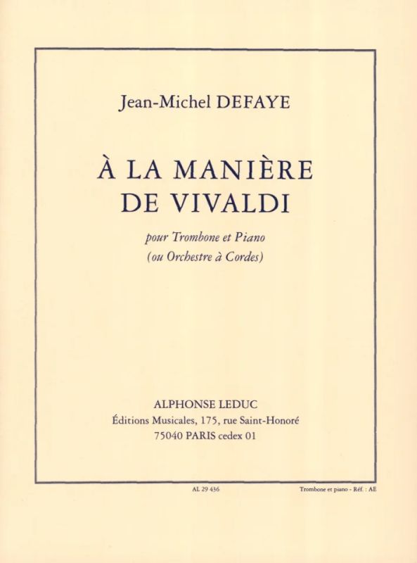 Jean-Michel Defaye - A La Maniere De Vivaldi
