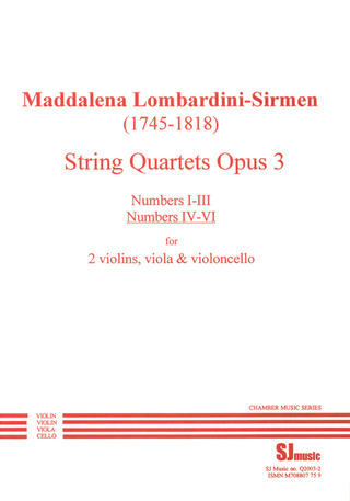 Lombardini Sirmen Maddalena - String Quartets Op 3 Nr 4-6
