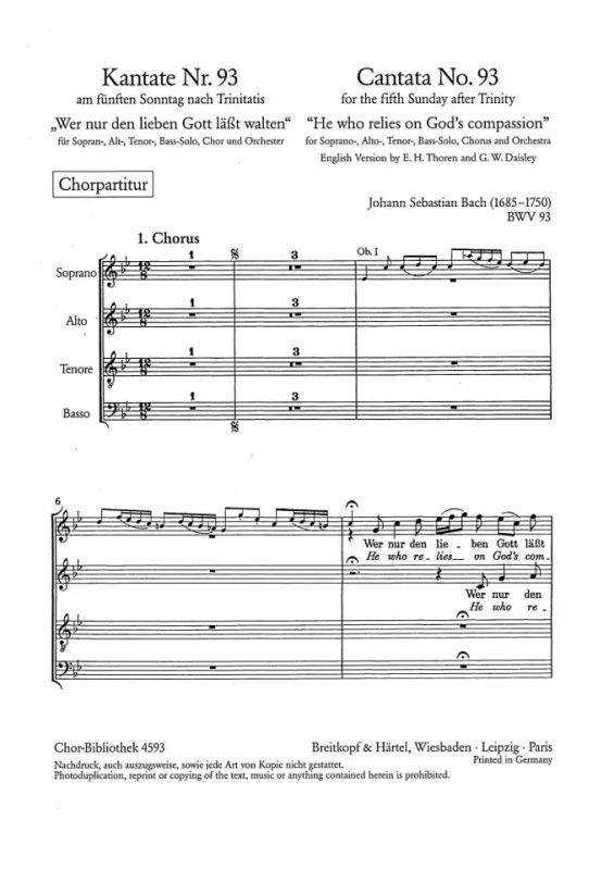 Johann Sebastian Bach - Kantate Nr. 93 BWV 93
