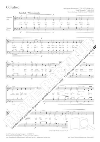 Ludwig van Beethoven: Opferlied Es-Dur op. WoO 126