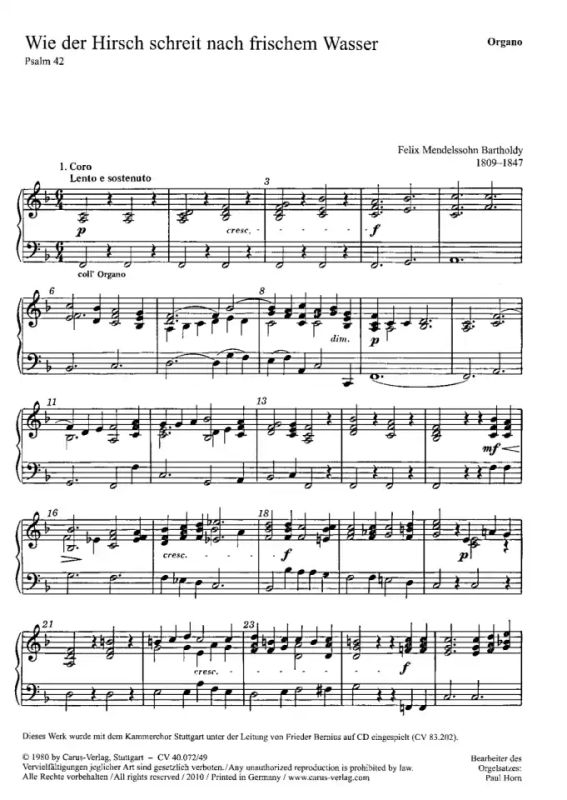 Felix Mendelssohn Bartholdy - Psaume 42 op. 42