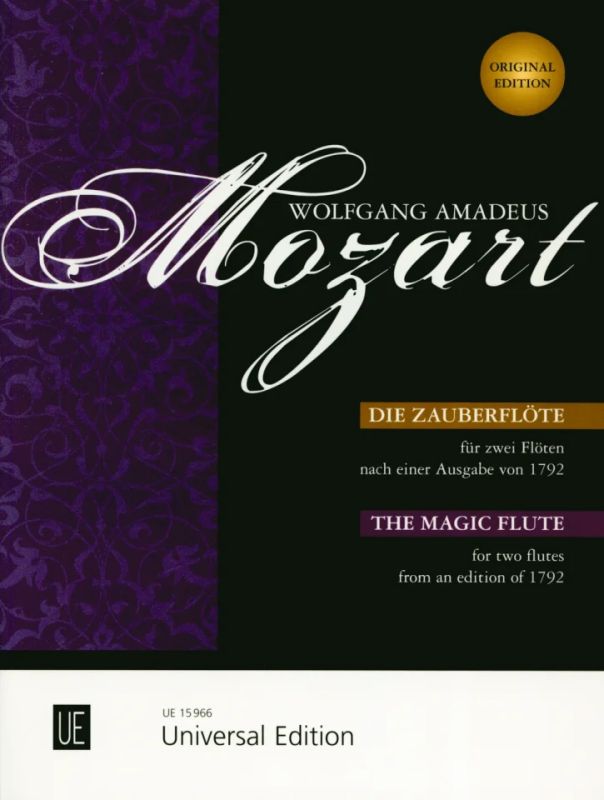 Wolfgang Amadeus Mozart - The Magic Flute –  for 2 flutes from an edition of 1792