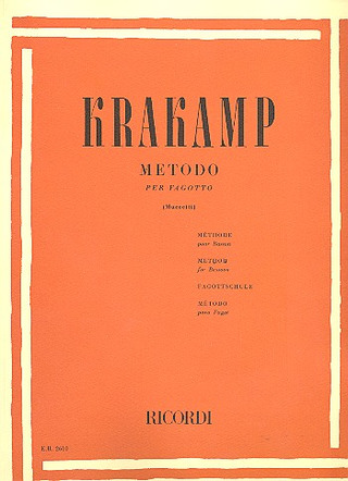 Krakamp Emanuele - Metodo Per Fagotto Revisione Di Enzo Muccetti