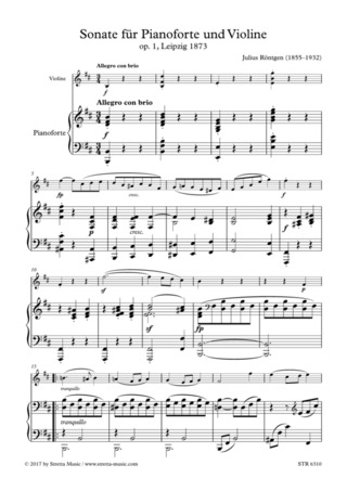 Julius Röntgen - Sonate für Pianoforte und Violine