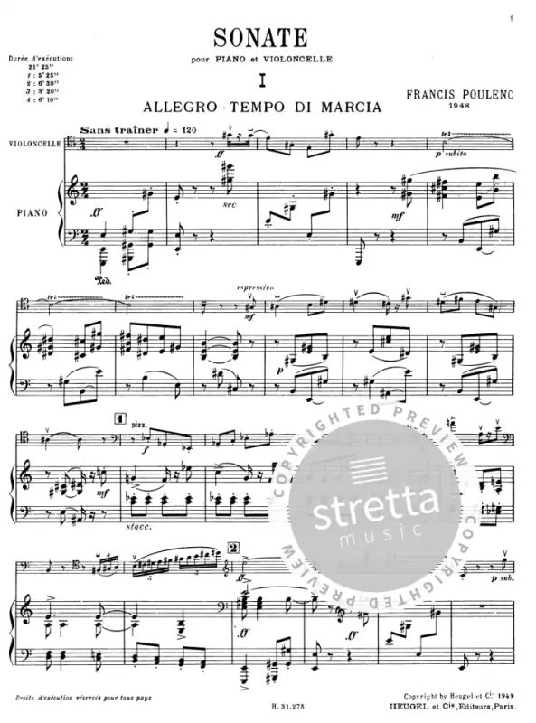 Francis Poulenc - Sonata For Cello And Piano (1)