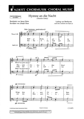 Ludwig van Beethoven: Hymne an die Nacht