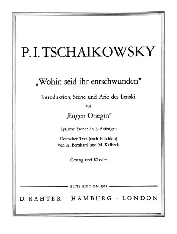 Pjotr Iljitsch Tschaikowsky - Eugen Onegin op. 24