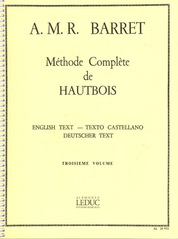 Méthode Complète de Hautbois (Volume 3)