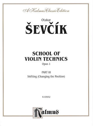 Otakar Ševčík - School of Violin Technics, Op. 1, Volume III