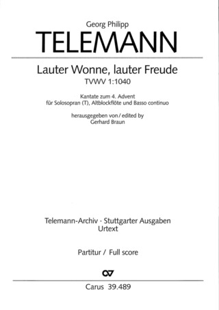 Georg Philipp Telemann: Lauter Wonne, lauter Freude