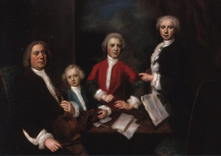 Johann Sebastian Bach mit drei seiner Söhne
