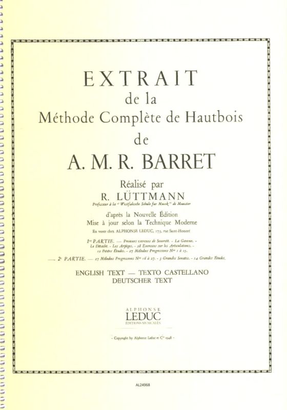 Apollon Marie-Rose Barret: Extrait de la Méthode complète de Hautbois 2 (0)