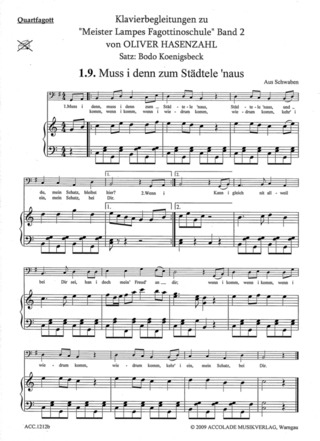 Oliver Hasenzahl - Meister Lampes Fagottinoschule 2 – Klavierbegleitheft