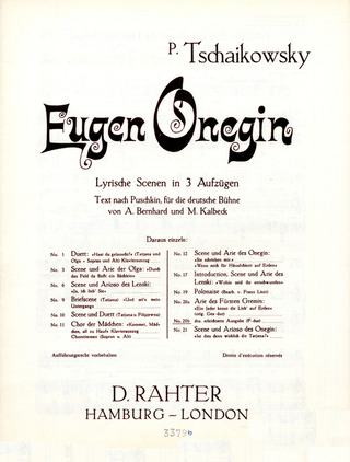 Pjotr Iljitsch Tschaikowsky - Eugen Onegin F-Dur op. 24