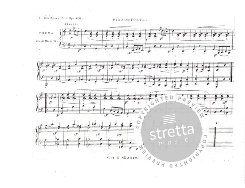 Ludwig van Beethoven - 33 Veränderungen C-Dur über einen Walzer von Anton Diabelli für Klavier op. 120 (Diabelli-Variationen)