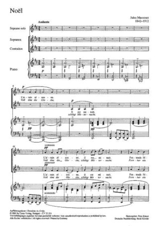 Jules Massenet - Noël (Voll tönt die Glocke) D-Dur (1895)