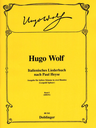 Hugo Wolf: Italienisches Liederbuch 1 (1-22) – tiefe Stimme