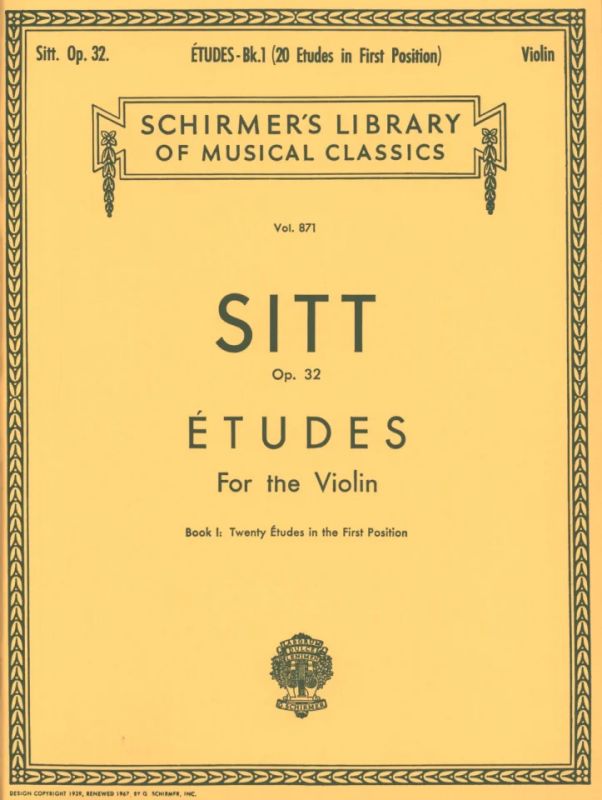 Hans Sitt - Etudes, Op. 32 - Book 1