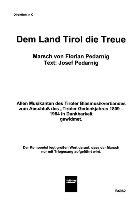 Florian Pedarnig - Dem Land Tirol die Treue (0)