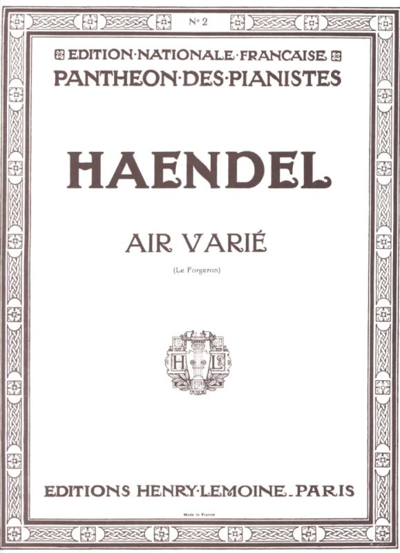 Georg Friedrich Haendel - Air varié en mi maj. - Le forgeron