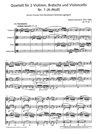 Robert Schumann - 3 Quartette op. 41
