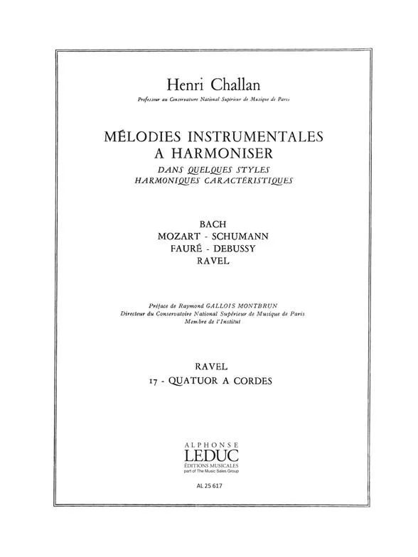 Henri Challan - Melodies Instrumentales a Harmoniser Vol. 17