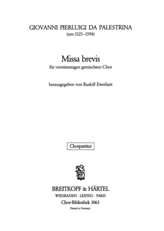 Giovanni Pierluigi da Palestrina: Missa brevis
