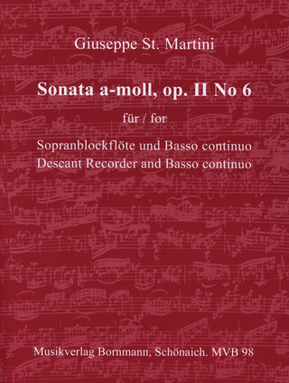 St Martini Giuseppe: Sonate A-Moll Op 2/6