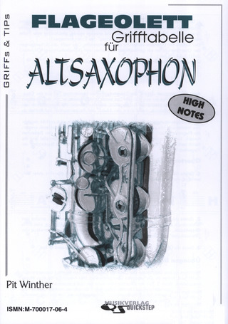 Pit Winther: Flageolett-Grifftabelle für Altsaxophon