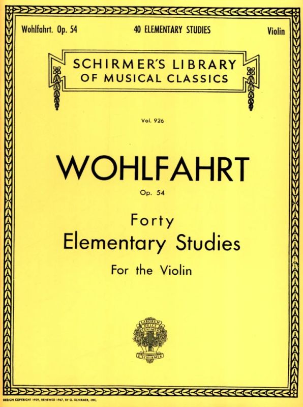 Franz Wohlfahrt - 40 Elementary Studies, Op. 54