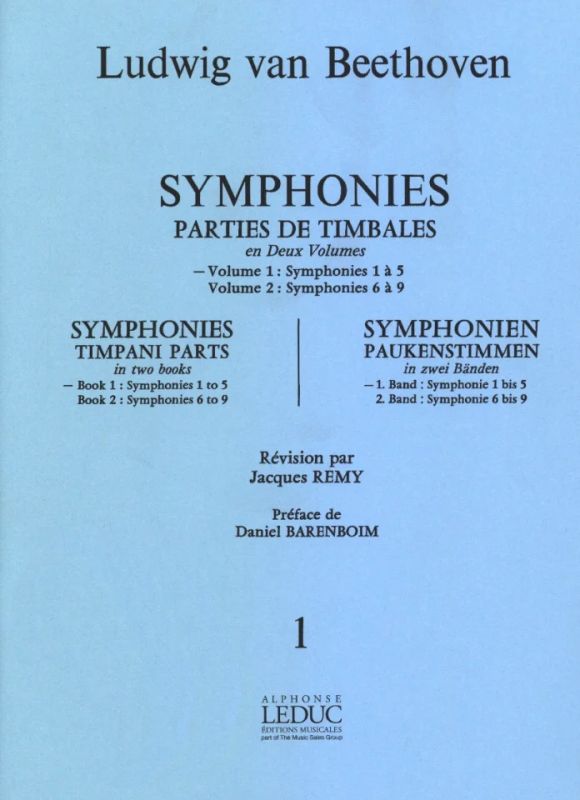 Ludwig van Beethoven - Symphonies - Timpani Parts Vol.1