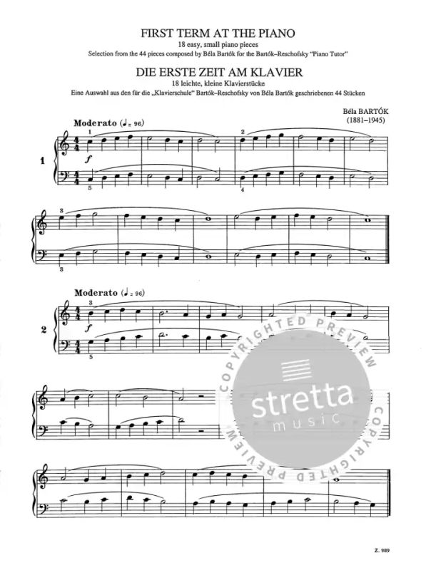 Béla Bartók - Die erste Zeit am Klavier (1)