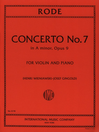 Pierre Rode: Konzert für Violine und Orchester Nr. 7 a-Moll op. 9
