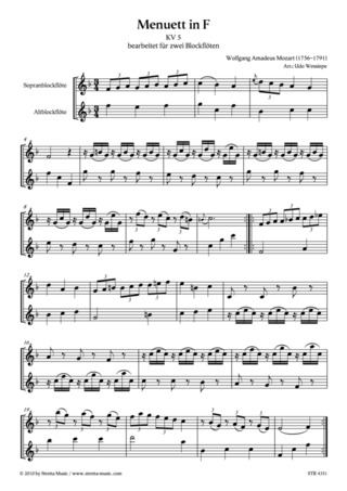 Wolfgang Amadeus Mozart - Menuett in F