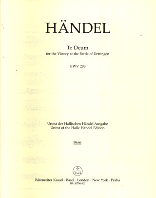 George Frideric Handel - Te Deum for the Victory at the Battle of Dettingen HWV 283