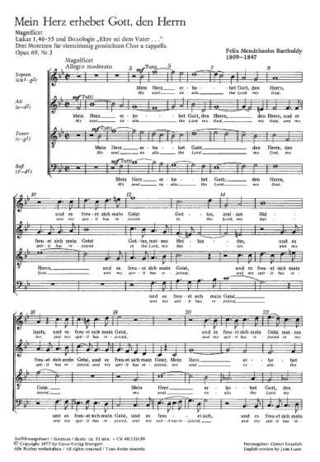 Felix Mendelssohn Bartholdy: Mein Herz erhebet Gott. Deutsches Magnificat MWV B 59