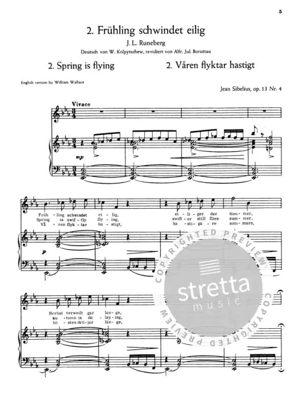 Jean Sibelius - 15 ausgewählte Lieder – hohe Stimme (2)