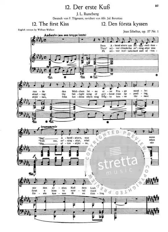 Jean Sibelius - 15 ausgewählte Lieder – hohe Stimme (3)