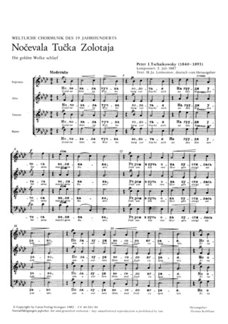Pyotr Ilyich Tchaikovsky - Nocevala Tucka Zolotaja (Die goldene Wolke schlief) f-Moll (1887)