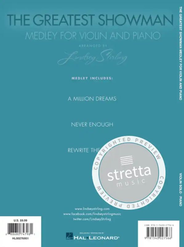 Benj Paseky otros. - Arr. Lindsey Stirling: The Greatest Showman - Medley For Violin & Piano (3)