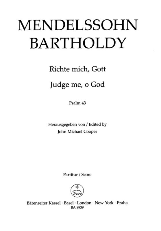 Felix Mendelssohn Bartholdy - Richte mich, Gott